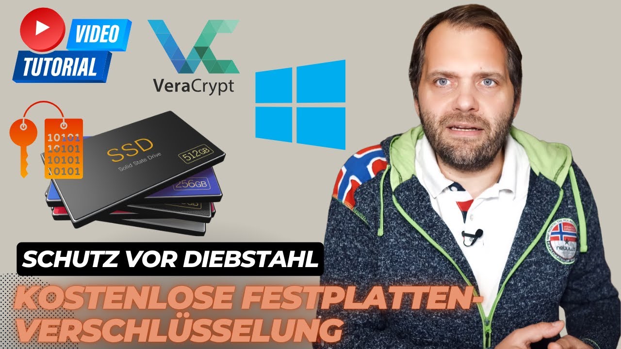 Youtube Thumnail image of : Kostenlose Festplattenverschlüsselung für Windows 11 mit VeraCrypt 🔑💻